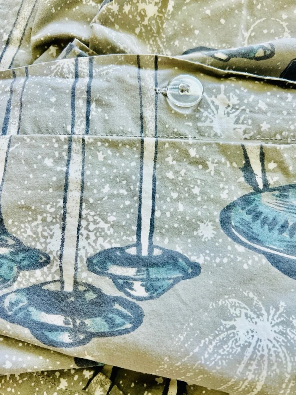 Pottery Barn kids organic cotton queen duvet cover glow in the dark UFO